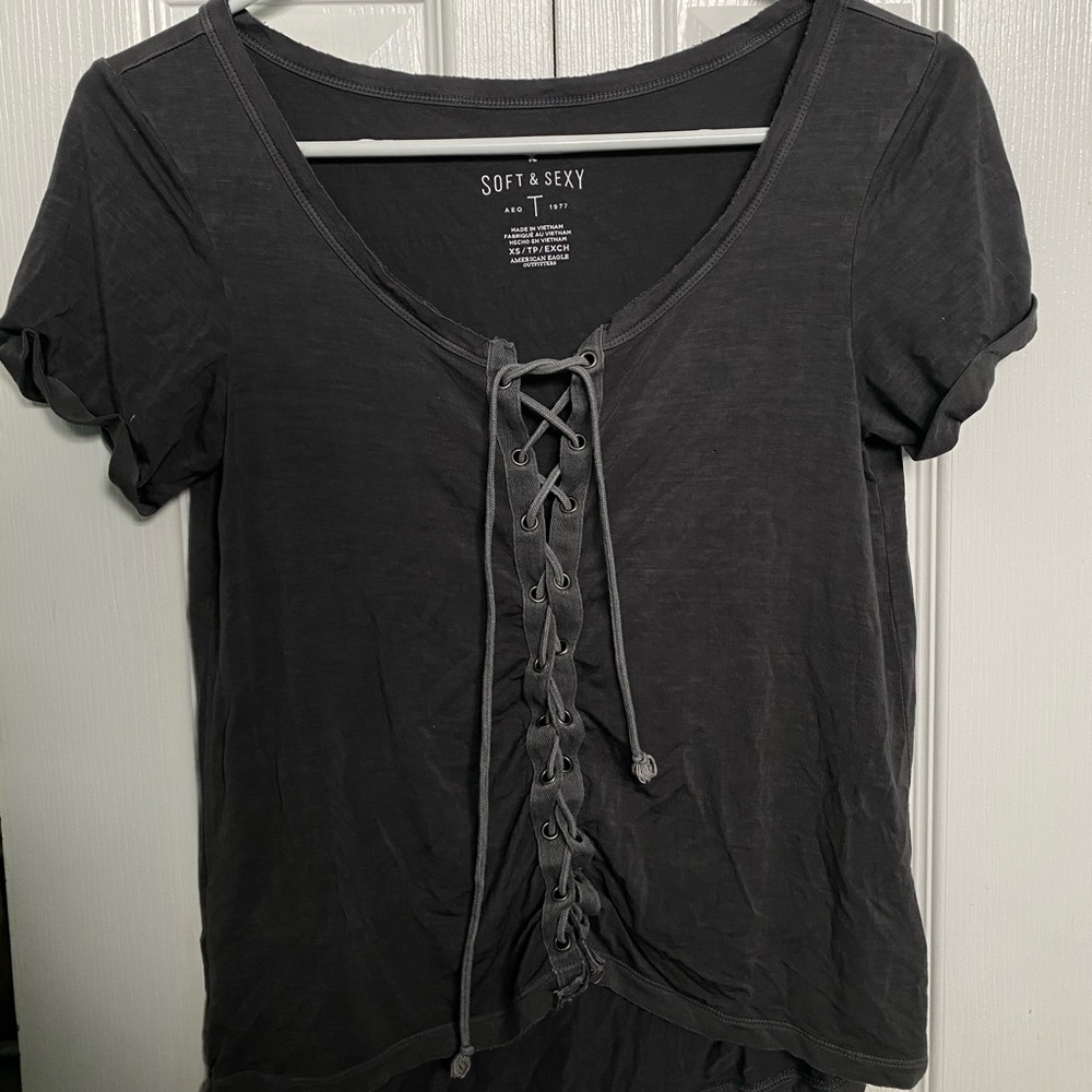 American Eagle Soft and Sexy Lace Up shirt